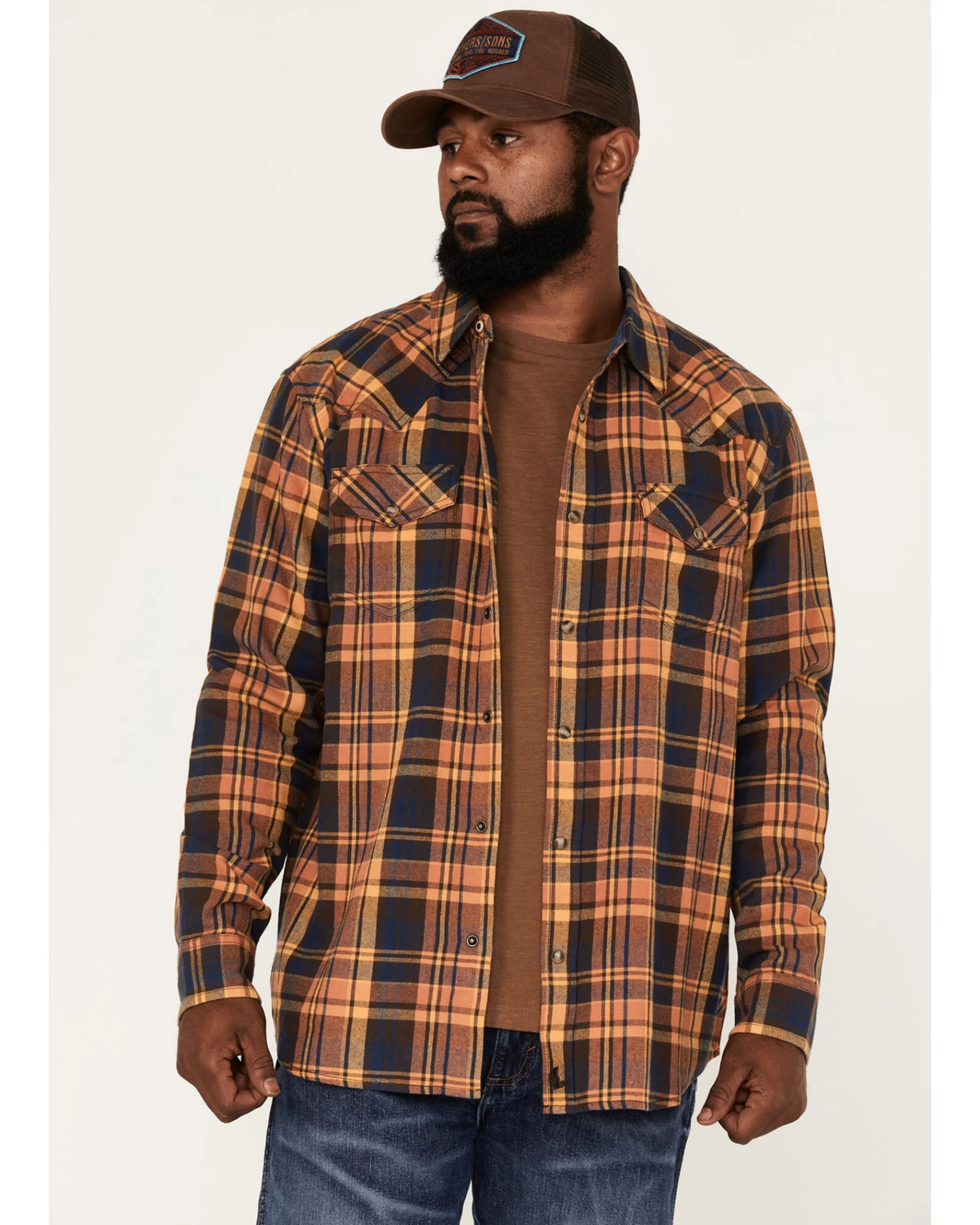 Cody James Men's Wood Chuck Large Plaid Print Long Sleeve Snap Western Flannel Shirt - Big & Tall - Image 2