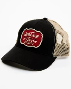 Moonshine Spirit Men's Whiskey & Country Embroidered Patch Mesh Back Ball Cap