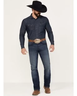 Wrangler Retro Men's 88MWZ Stone Dark Wash Slim Straight Stretch Denim Jeans