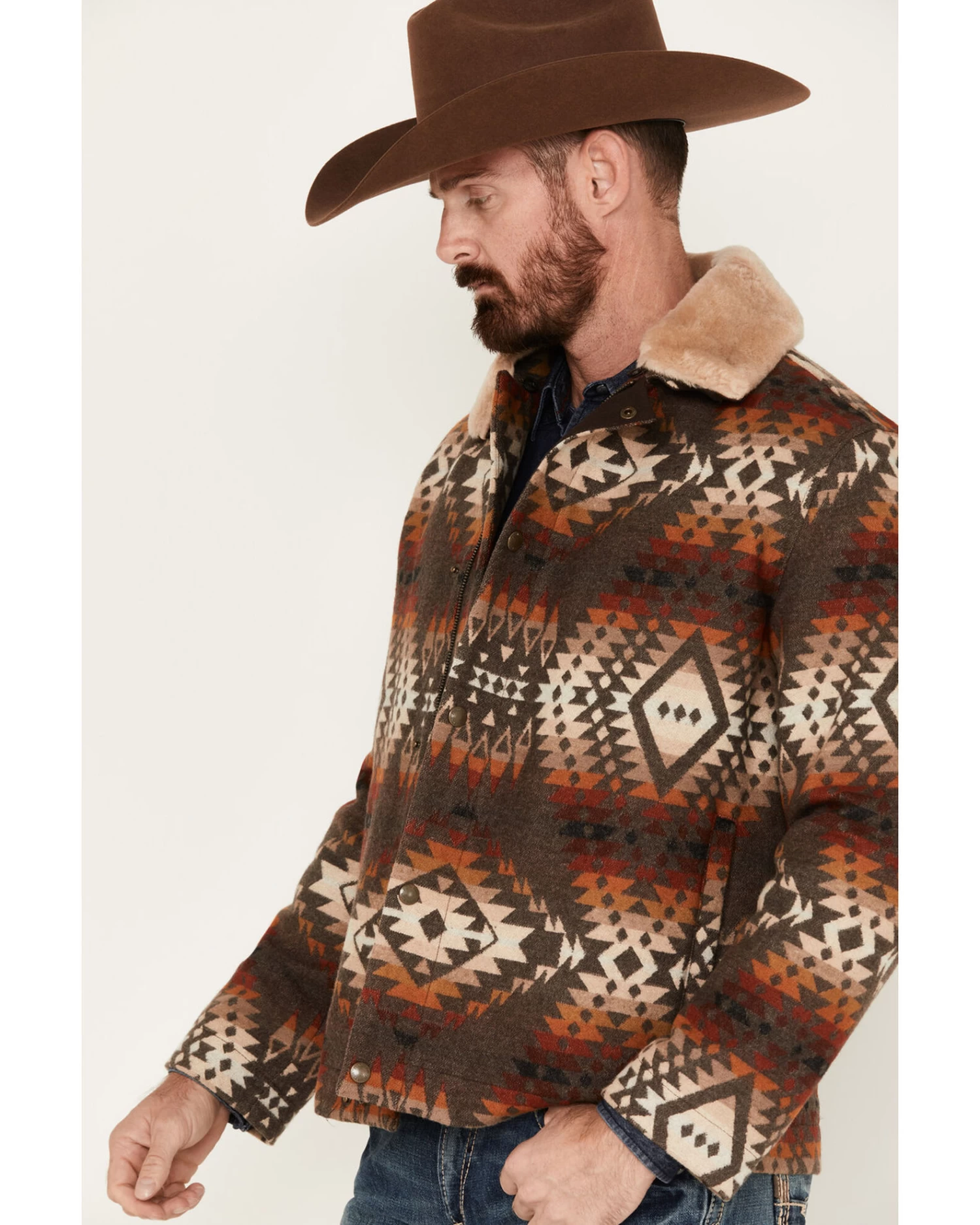 Pendleton Men's Silverton Shearling Collar Wool Coat - Image 2