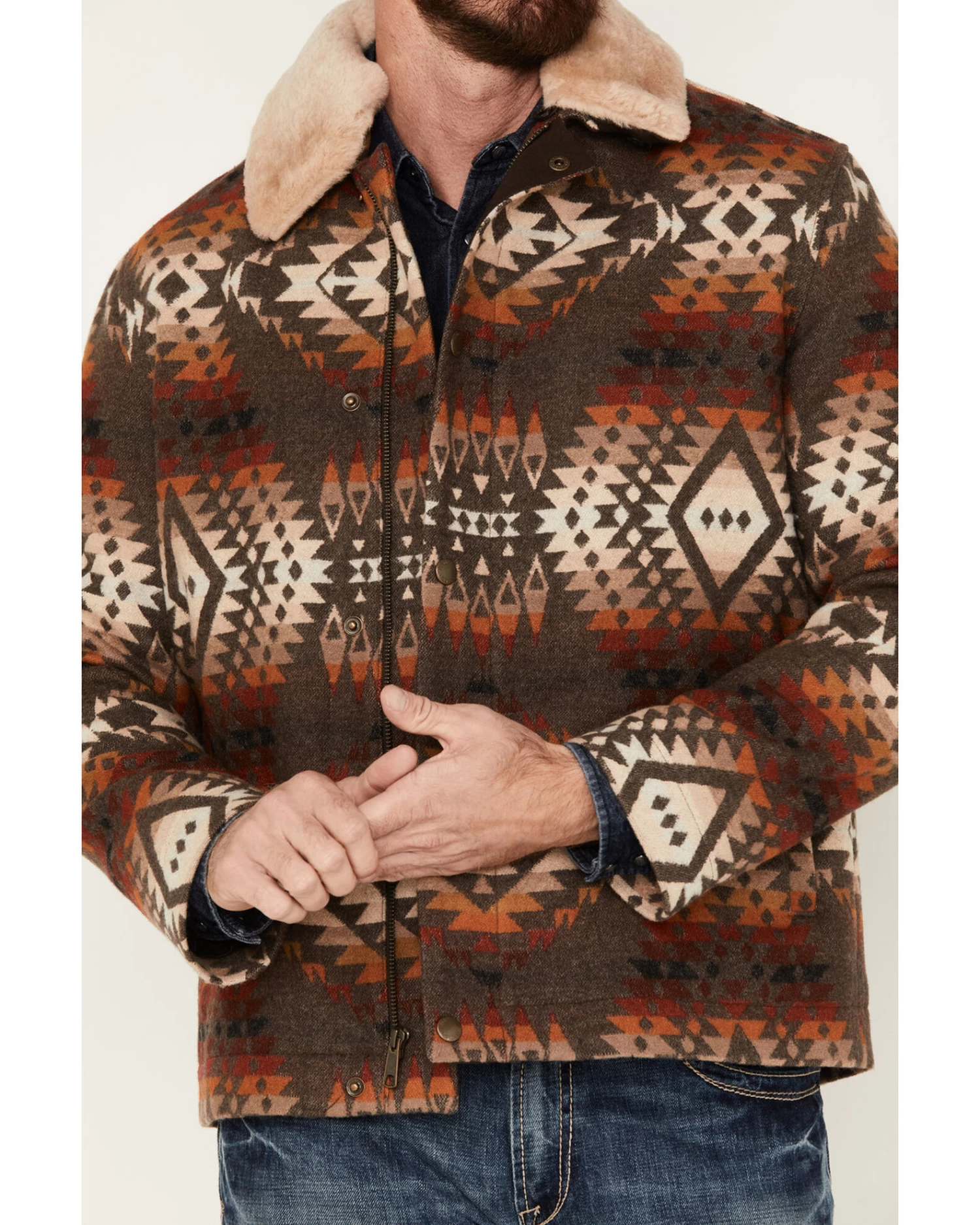 Pendleton Men's Silverton Shearling Collar Wool Coat - Image 3