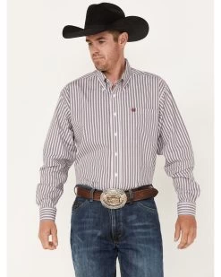 Cinch Men's Vertical Stripe Button Down Western Shirt 