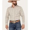 Ely Walker Men's Plaid Print Long Sleeve Snap Western Shirt - Big & Tall