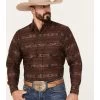 Ely Walker Men's Southwestern Print Long Sleeve Snap Western Shirt