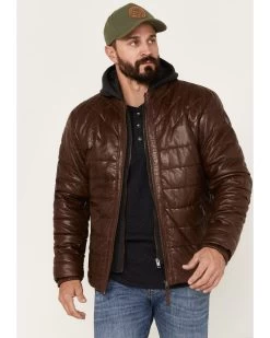 Mauritius Men's Leather Puffer Jacket