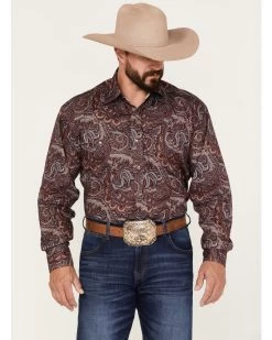 Stetson Men's Paisley Print Long Sleeve Western Shirt