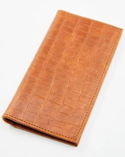 Cody James Men's Brown Embossed Croco Rodeo Leather Wallet