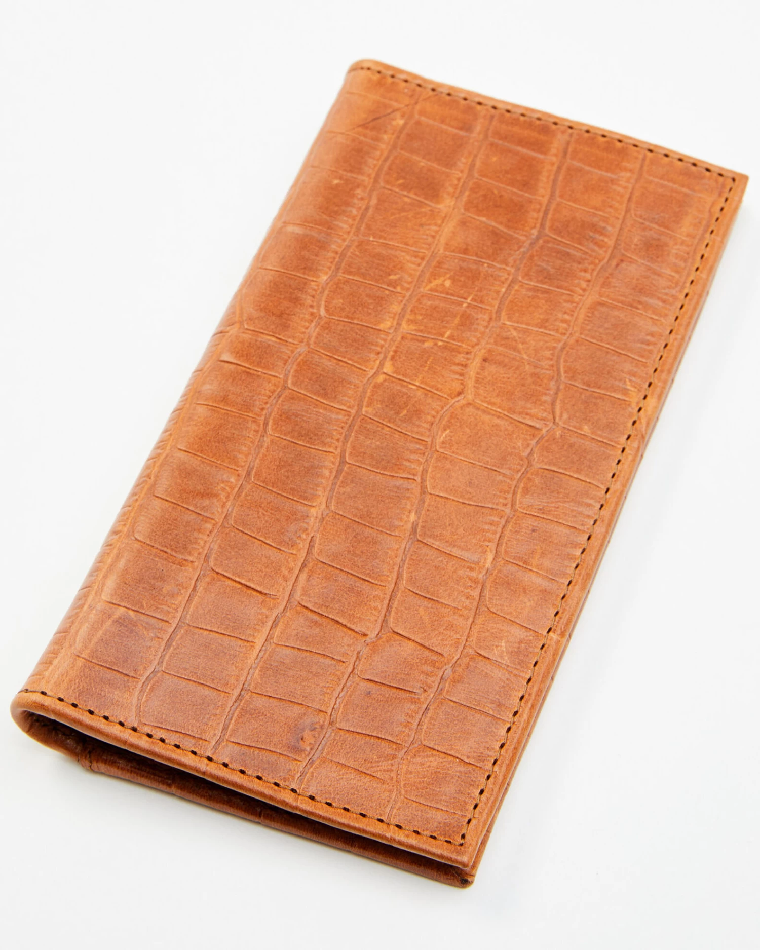 Cody James Men's Brown Embossed Croco Rodeo Leather Wallet