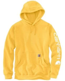 Carhartt Men's Loose Fit Midweight Logo Sleeve Graphic Hooded Sweatshirt