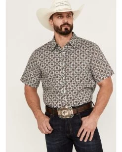 Gibson Men's Brightwood Paisley Print Short Sleeve Button-Down Western Shirt