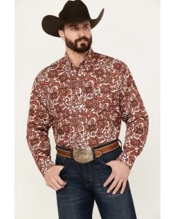 Cinch Men's Paisley Print Long Sleeve Button Down Western Shirt