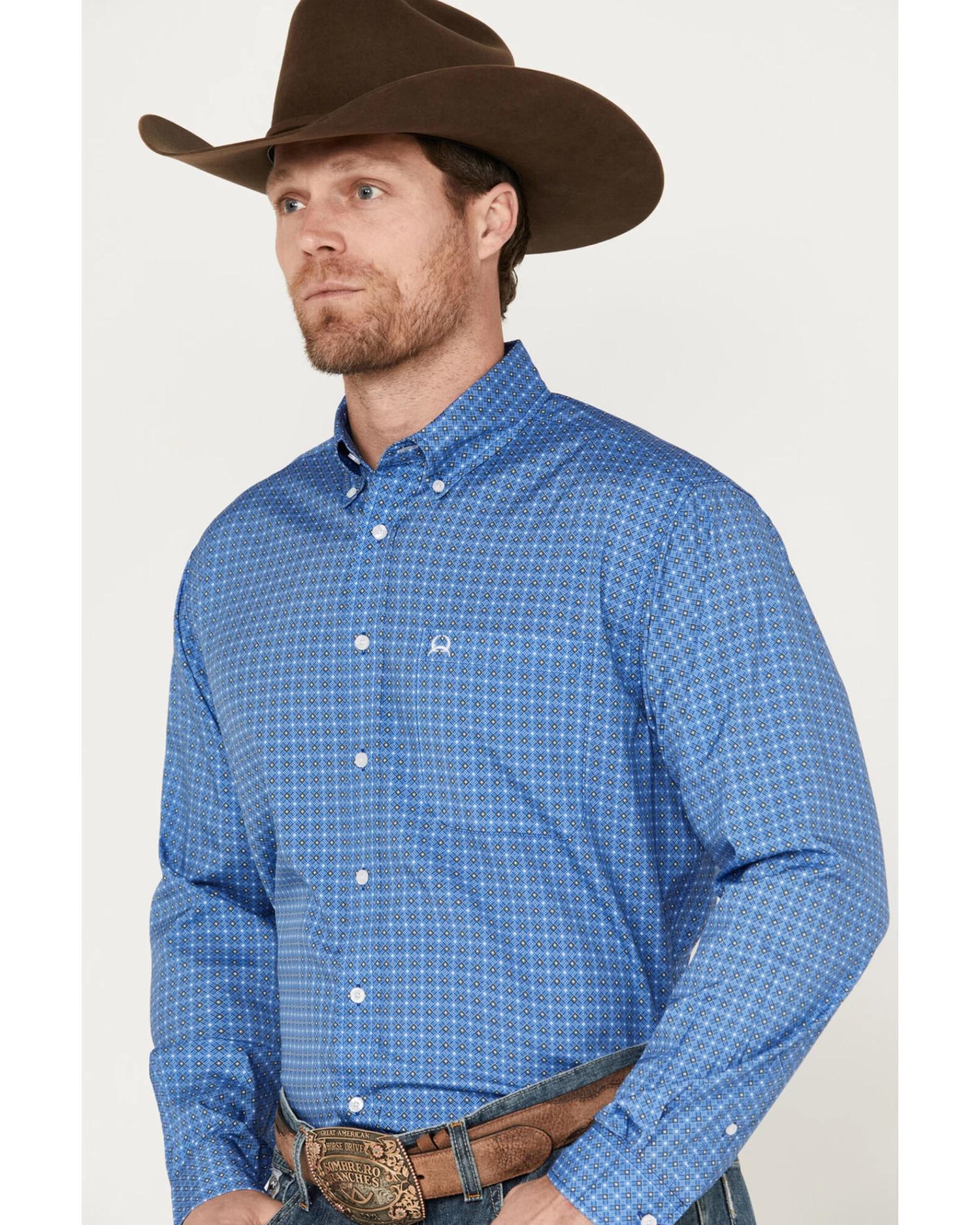 Cinch Men's ARENAFLEX Geo Print Long Sleeve Button Down Western Shirt - Image 2