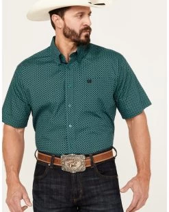 Cinch Men's Medallion Print Short Sleeve Button Down Western Shirt