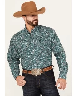 Cinch Men's Paisley Print Long Sleeve Button-Down Western Shirt