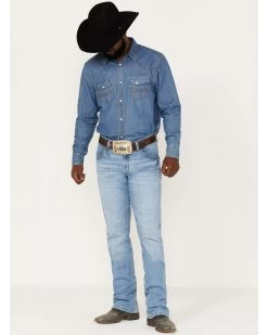 Wrangler Retro Men's 77MWZ Codigo Light Wash Slim Boot Stretch Denim Jeans