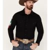 Rock & Roll Denim Men's Mexico Logo Long Sleeve Western Snap Shirt