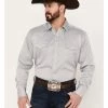 Panhandle Men's 80/20s Dobby Long Sleeve Western Snap Shirt - Tall