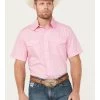 Panhandle Select Men's Ditsy Print Short Sleeve Pearl Snap Western Shirt 