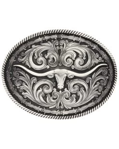 Montana Silversmiths Long Horn Attitude Belt Buckle