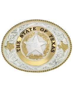 Montana Silversmiths State Of Texas Star Seal Western Buckle